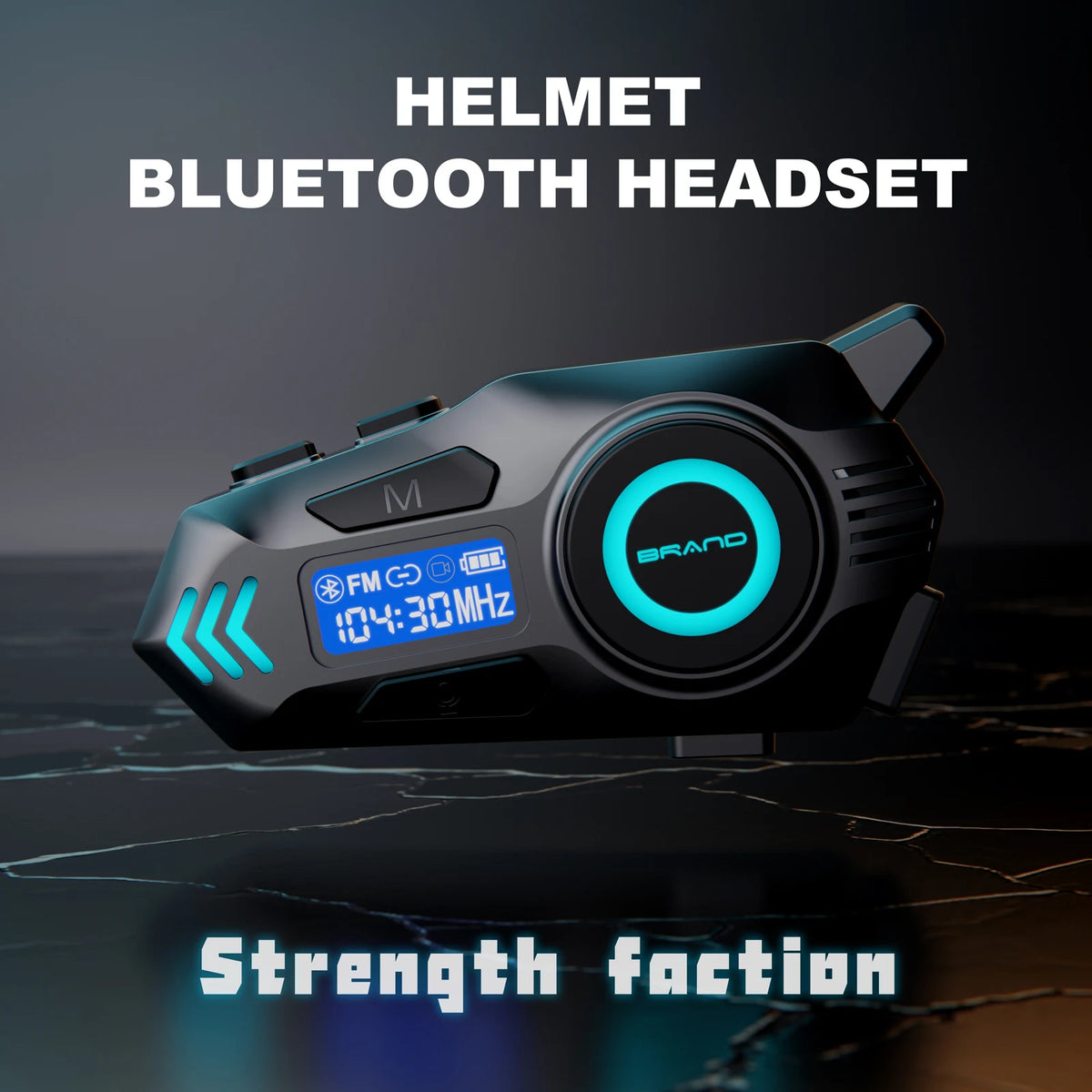 Motorcycle Helmet Headset Speaker Display Screen FM Radio Intercom Function (500M) Voice Assistant RGB Ambient Light, K09