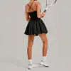 12 Colors S-XL Women's Professional Tennis Dress Cross Back U-Shape Backless Top Fluffy Pleated Skirt With Pocket Running Fitness Tennis Dress Women Sports Clothing Supplies