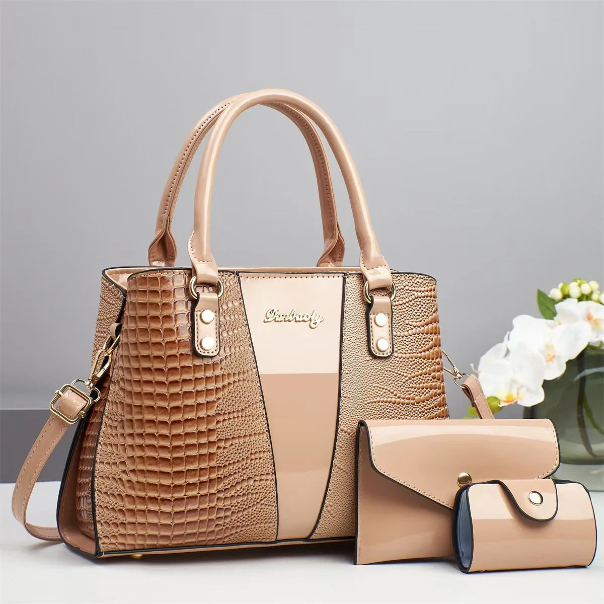 10 Colors NEW Fashion 3 PCS Set Large Capacity Luxury Messenger Handbags Good Quilted Leather Designer Women's Shoulder Bags Evening Party Office Lady  Bags Women Apparel Accessories