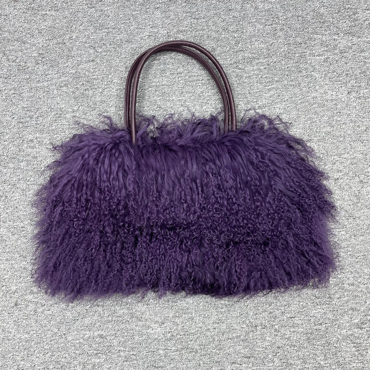10 Colors 100% Real Sheep Fur Women's Shoulder Bag Mongolian Lamb Fur Bag Fashion Genuine Fur Women's Large Capacity Bag Ladies Luxury Apparel Accessories