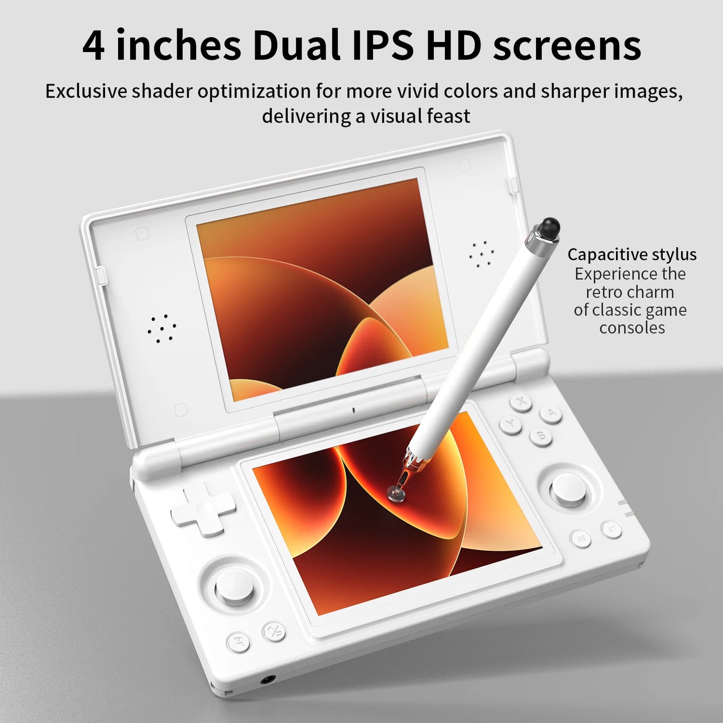 HOT SALE NEW  Set RG DS + Accessories Portable Bluetooth  WI-FI Android Handheld Game Players Touch Dual Screen 4.0-inch Handheld Game Console 3DS PSP Emulator PC Computer Gaming Devices