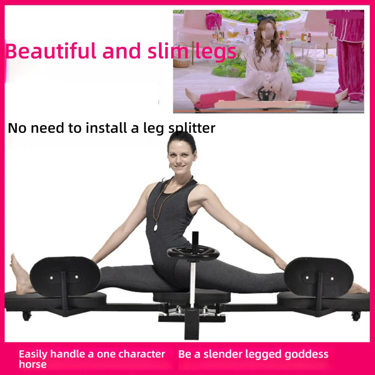 Home Gym Adjustable Durable Yoga & Dance Trainer's Assist Stretcher Leg Muscle Opener & Split Leg Stretching Machine for Pilates Studio Women Men Sports Supplies