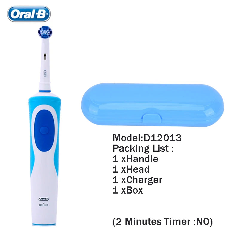 Original Oral-B Set Vitality 2D Electric Toothbrush Rechargeable Smart Teeth Whitening with Replacement Tooth Brush Heads Oral B Nozzles Women Men Oral Hygiene Accessories Personal Care Supplies