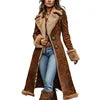 S-3XL Plus Size Winter Fashion Women's Single Breasted Long Fleece Jacket with Integrated Fur-Lining Thickened  Ladies Long Plush Coat Winter Clothing Supplies