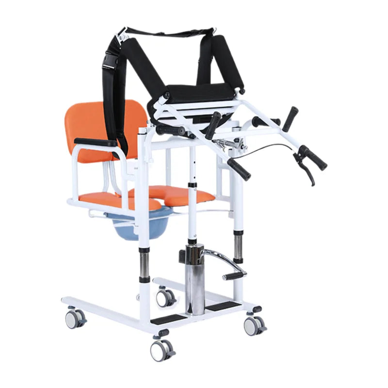 Hydraulic Patient Transport Lift Chair Bedridden Elderly Paralyzed Auxiliary Equipment for Toilet Transfer Bath Home Disabled