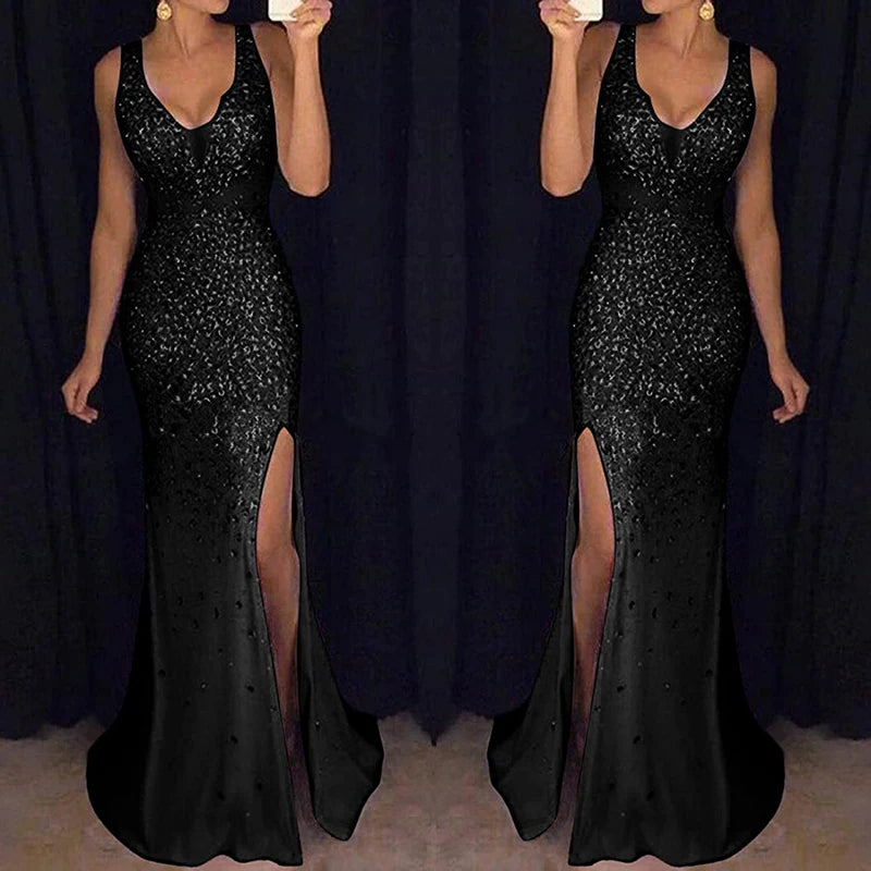 Mother of Bride 10 Colors S-5XL Plus Size Women's Rose Gold Sequin Wedding Dresses Formal Sparkly Bridesmaid Bridal Evening Gowns Glitter Mermaid Clothes Wedding Evening Prom Party Dress Ladies Luxury Apparel Supplies