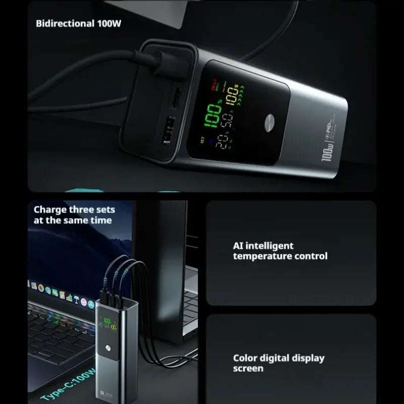 Laptop Power Banks 26800mah Fast Charging PD 100W Portable Phone Mobile USB Charger Power Bank for Laptop Computer Accessories Electronic Supplies