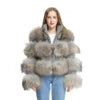 100% Natural Raccoon Fur 4 Colors Women's Winter Long Jacket Style Real Raccoon Fur Coat Plush Fashion Design Long Outerwear Fur Coat Evening Business Party Prom Celebrity Ladies Luxury Apparel Supplies