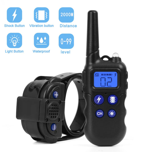NEW Arrivals 2Km 1-2-3PCS Set Dog Training Collar With Walkie-Talkie Rechargeable Dog Shock Vibration Beep Waterproof Training Collars for Large Small Dog Pets Supplies