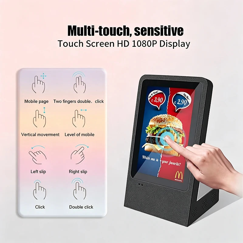 10.1inch Wi-Fi Android 11 OS Desktop Digital Signage Stand Menu Touch Screen Restaurant Payment Mall Food Kiosk Menu Display Business Shop Advertising Screen