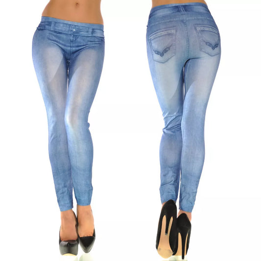 Women New Fashion Classic Stretchy Slim Leggings Sexy imitation Jean Skinny Leggings Skinny Pants big size bottoms Hot Sale
