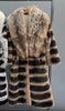 Boutique Gala HOT SALE S-3XL Plus Size for Women and Men Black & Brown, Black & White New Arrival Winter Warm Long Fur Jacket Original Chinchilla Fox & Rabbit Mink Fur Coat Long Outerwear Jackets Coats Women Men Luxury Appare