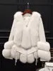 5 Colors Luxury Casual Breathable Thick Women's Real Natural Fox Fur Coat Winter Warm Jacket Outerwear Female Winter Streetwear Apparel Clothing Supplies