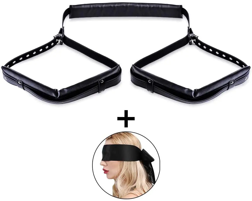 Black/Red Color Set BDSM Bondage Restraints Sex BDSM Kit Adult Sex Eye Mask Thigh Restraint Sling Legs Binding Puttee Leather Suit Sex Toys Accessories Adults Sex Games Supplies