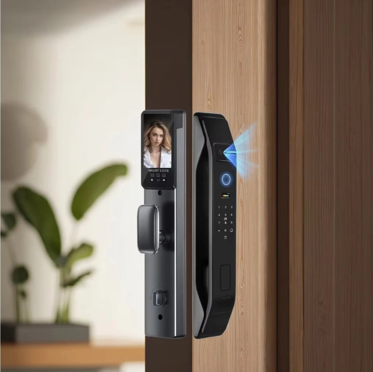 BEST PRICE Villa Home Business Office TUYA APP Brass Door Lock Intelligent Digital Fingerprint Face Recognition Security Electronic Smart Lock with Cloud Storage Wi-Fi Security Accessories Safety Supplies