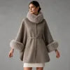 S-4XL Women's Handmade Wool Blend Overcoat Detachable Stand Collar Full Sleeve Covered Button Closure Solid 850g Winter Outerwear Women's Clothing Supplies
