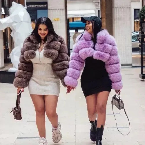 NEW Arrivals 10 Colors S-6XL Plus Size Women's Artificial Fur Jacket Versatile Faux Fur Short Jacket Outerwear Bomber Coats Evening Party Night Clubwear Coats Women Winter Apparel Supplies