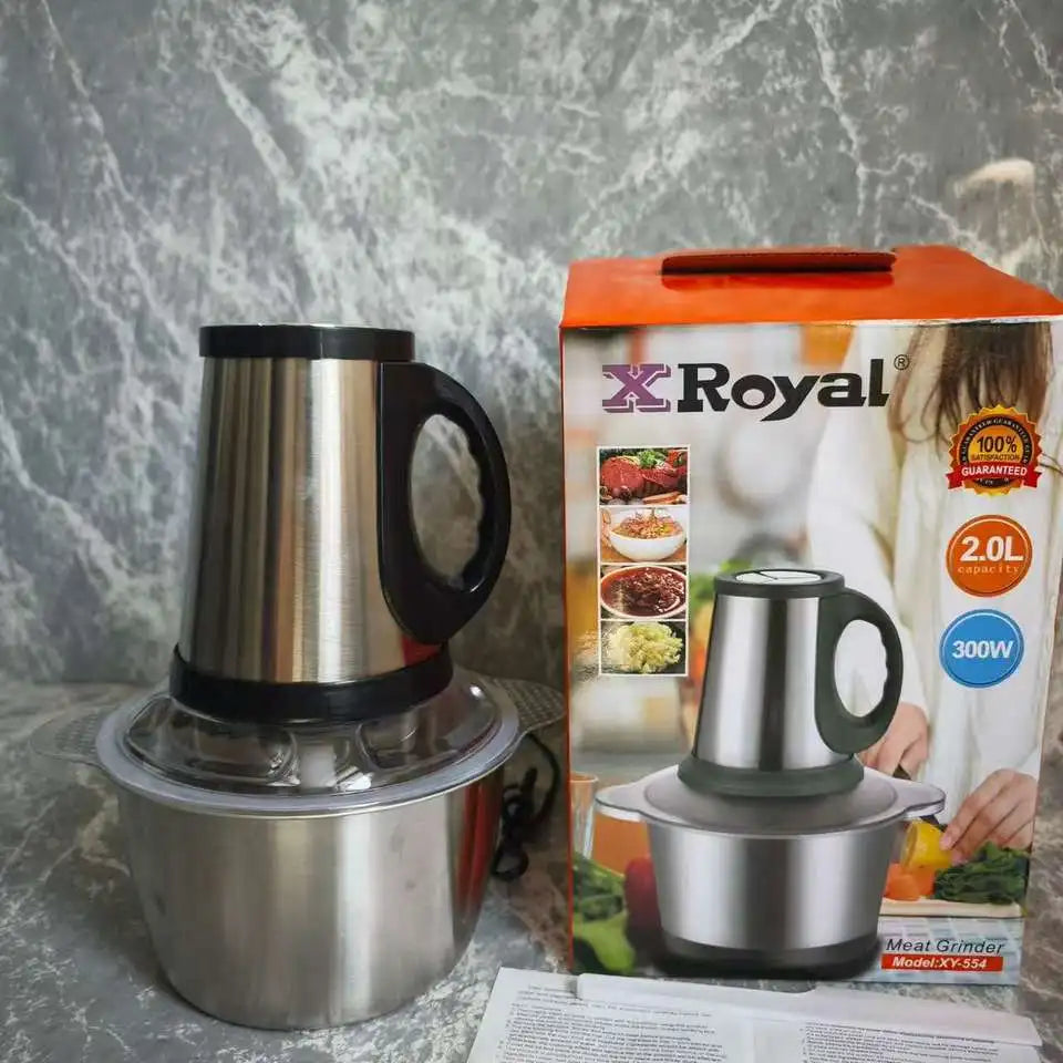 2L 3L 5L Stainless Steel Electric Meat Grinder High Speed Food Processor Home Baby Food Blender for Fruit Vegetable Kitchen Use  Household Appliances
