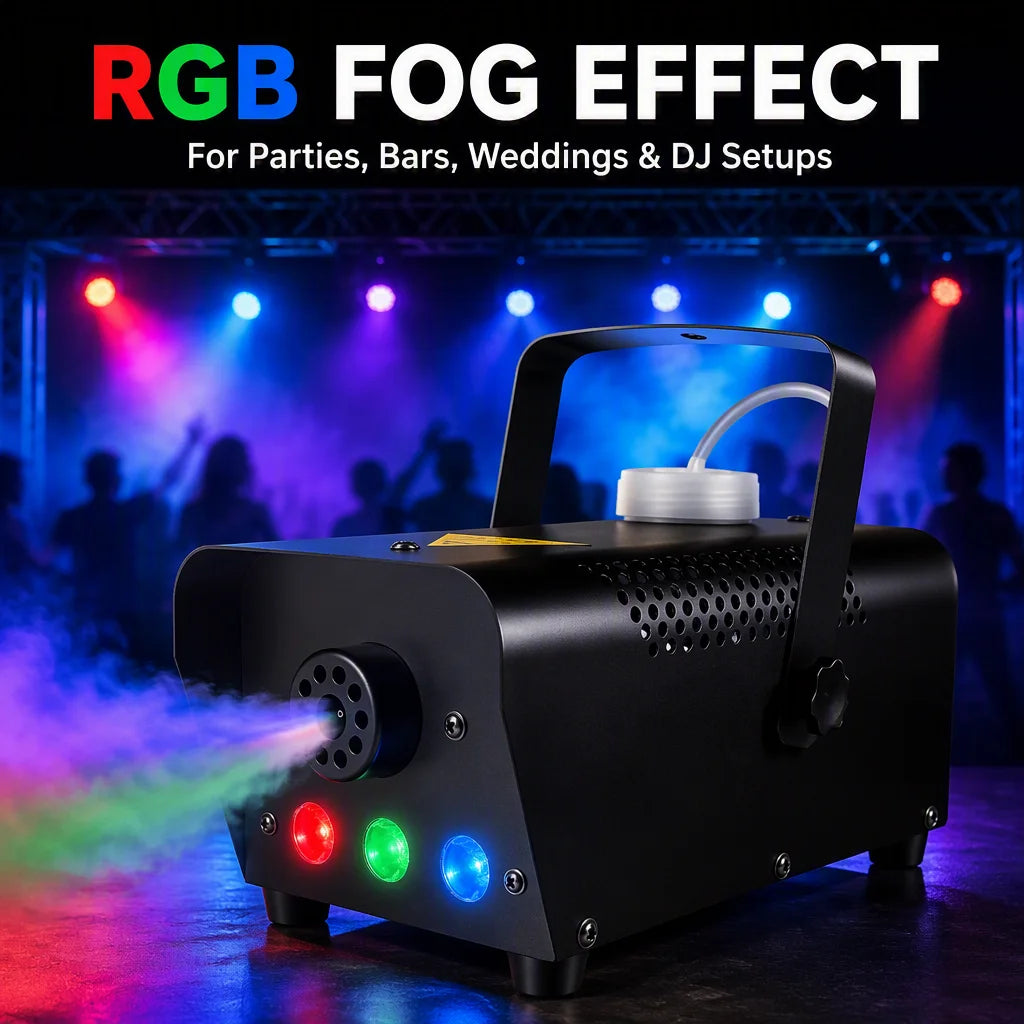 NEW Arrivals Professional Mini 500W LED Electric Wireless Remote Control Fog Machine R/G/B Stage Party Bar Wedding Birthday Party Special Events Smoking Machine
