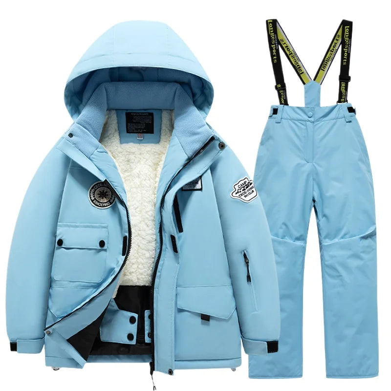 BEST PRICE 2 PCS Set Children's Girls Boys Top Quality Waterproof Ski Jacket + Pants Kids Snowboard Suit Snow Wear Ski Clothes for Kids Ski Suit Ski Clothing