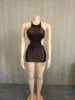 5 Colors Sexy Hot See Through Women's Sexy Ultra-Stretch High-Gloss Body Vest Skirt Evening Party Nightclub Sheer Sleeveless Top Mini Skirt Dress Women Sexy Clothing Supplies