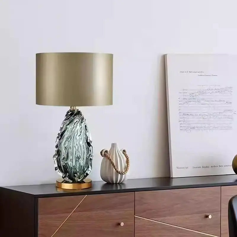 NEW Arrivals  Villa Home Bedroom Living Room Luxury Lampshade American-Style Simple Glass Luxury Table Lamp Stylish and Creative for Villa Living Room Designer Sample Room and Hotel Lighting Accessories.