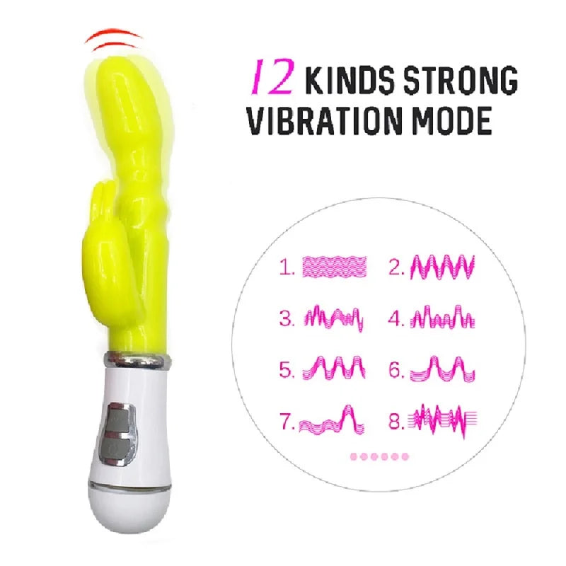 12 Speed Strong Rabbits Vibrator Clitoris Stimulator Double G-Spot Massager Sex Toys for Women Female Masturbator Sex Toy