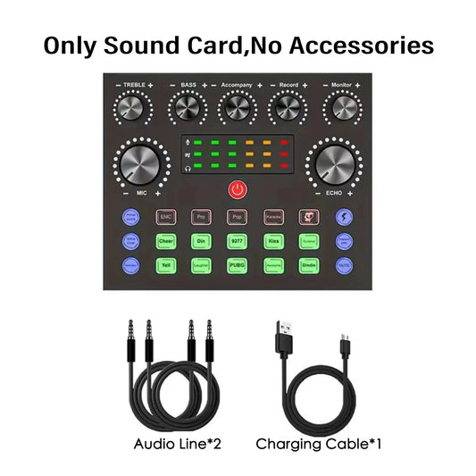 NEW Professional V8S Audio Mixer with Voice Changer, Podcast Mixer, Sound Card for Phone Gaming Karaoke Studio Live Streaming Podcast Supplies