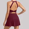 15 Colors S-XL Women's Sleeveless Tennis Golf Yoga Dress with Pocket Quick Dry Breathable Running Skirt Set Woman Tennis Dress Custom Logo Women Outdoor Sports Clothing Supplies