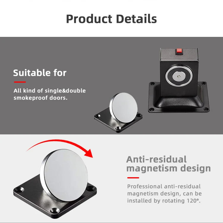 Home Office Fireproof Emergency Exit  Auto Release Floor and Wall Mounted Door Holder Electronic Magnetic Door Stopper