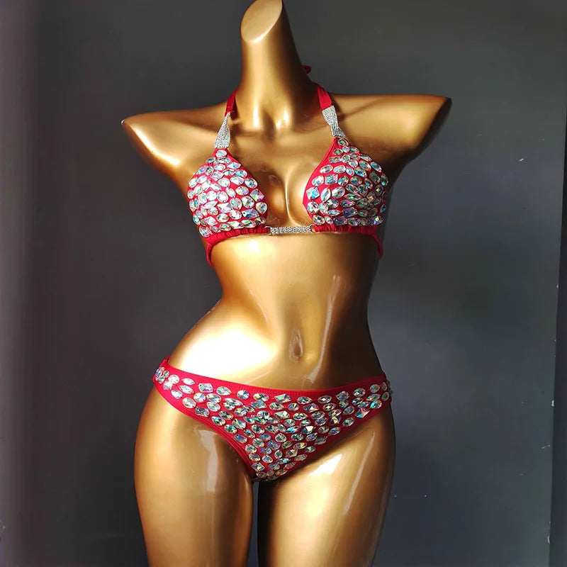 New Style Diamond Bikini Rhinestone Swimwear Push Up Swimwear Sexy Women Beachwear