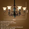 NEW Arrivals Home Villa 6/8 Heads American Retro Luxury 100% Ceramic Chandeliers for Living Room Restaurant Villas Hotel Home Art Decoration Creative Iron Pendant Light