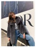 BEST PRICE 5 Colors M-2XL Real Natural Whole Fox Mink Fur New Hot Selling Top Quality Notched Lapel Midi Women Evening Business Parties Music Concerts Celebrities Red Carpet Clothes Ladies Luxury Apparel Supplies
