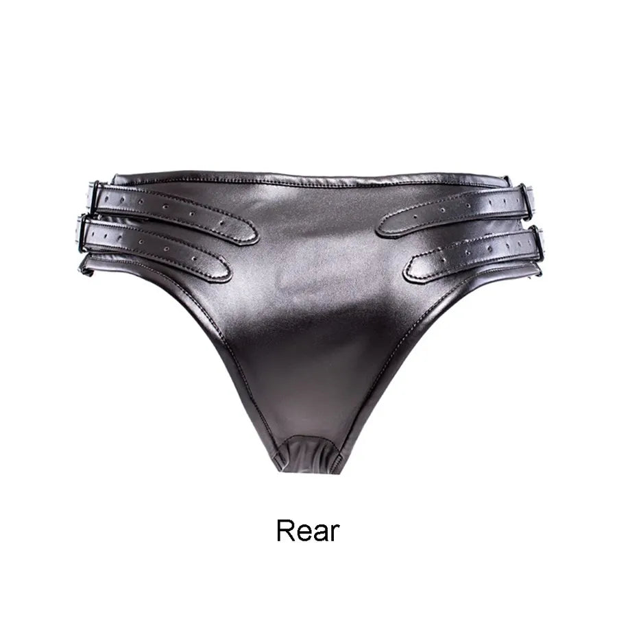 Silicone Butt Anal Plug Panties Penis Leather Vaginal Dildo Pants Chastity Belt SM Bondage Restraint Sex Product No Vibrating