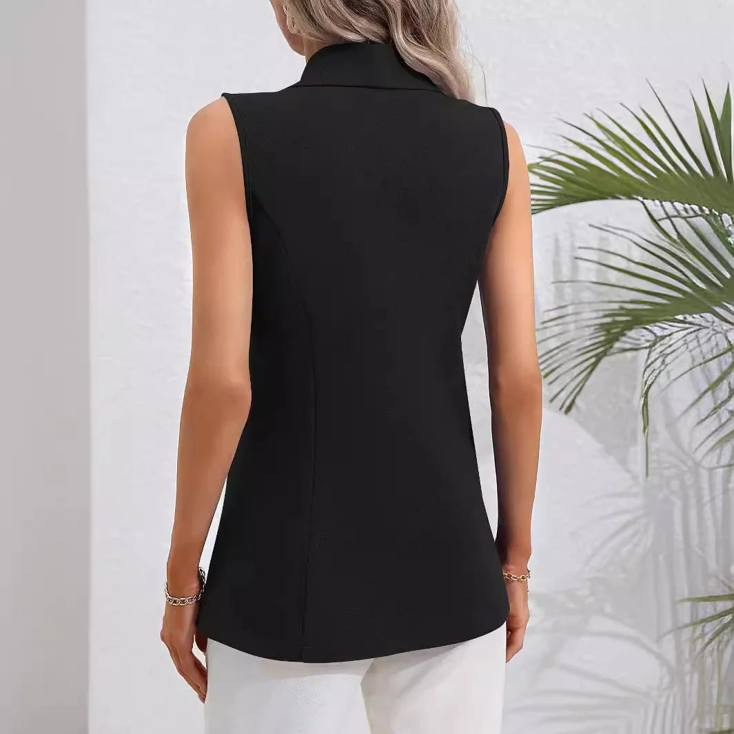 NEW Arrivals 8 Colors Elegant Ladies Midi Career Suit Office Lady Style Vest Button Professional Women's Casual Tops Waistcoat Outer Wear Suit Vest Women Clothing Supplies