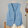12 Colors S-3XL Plus Size Women's Spring and Autumn Suit Vest Waistcoat Cardigans Office Lady Sleeveless V-Neck Casual Loose Suit Vest Ladies Clothing Accessories