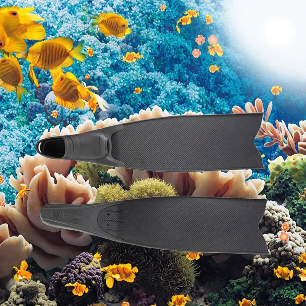 Professional Diver Equipment Modular Rubber Foot Pockets Long Flippers PP Blade Spearfishing Gear for Freediving Frogman Diving Scuba Snorkeling Women Men Summer Water Sports Supplies