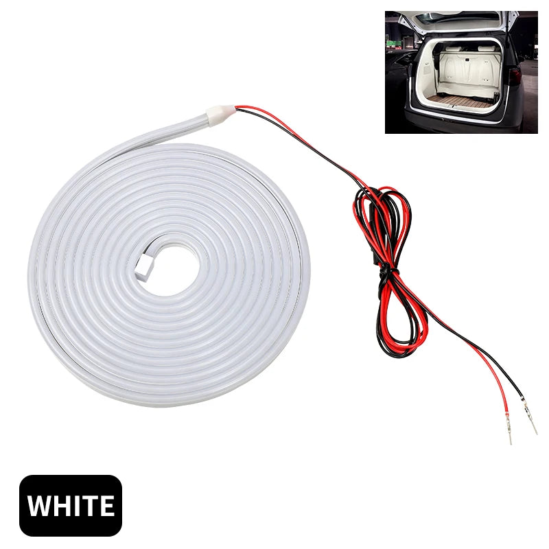 4M U Car Trunk Led Light Strip 6 Colors High-Brightness Trunk Ambient Lighting Flexible Silicone LED Light Strip for Auto Accessories