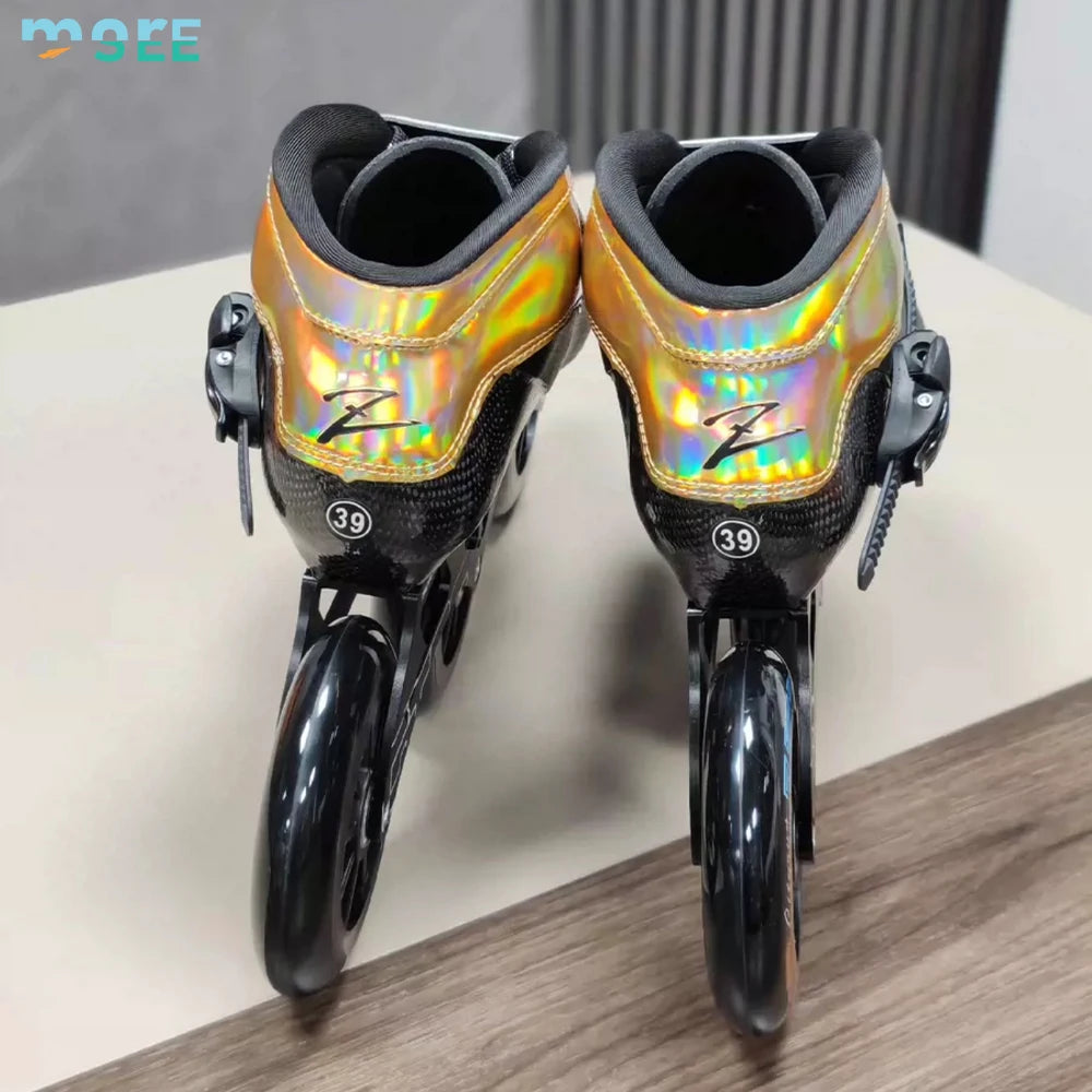 Adults Children 31/46 Plus Size Carbon Fiber 3/4 Wheels Professional Inline Speed Skates for Men Women Professional Carbon Roller Skates Blades High Performance Racing Skates for Outdoor Sport Activities