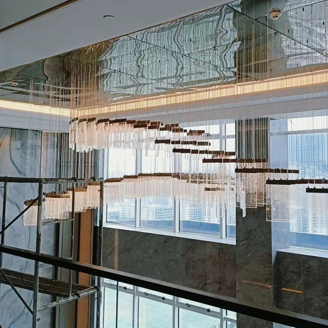 NEW Home Villa Hotel Lobby Staircase Ceiling Customized Modern Luxury Banquet Hall Sand Table Lighting Fixtures Non-Standard Chandeliers & Pendant Lights