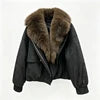 NEW Arrivals 4 Colors S-2XL Women's Autumn Winter Warm Brown Artificial Suede Biker Jacket Oversized Faux Fur Collar Asymmetric Zip Cropped Coat Women's Faux Fur Coats Winter Outerwear Coats