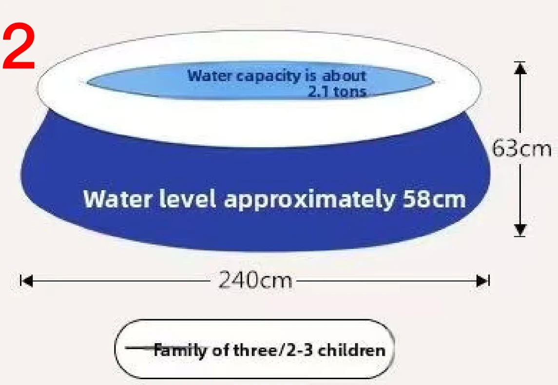 NEW Extra Large Inflatable Water Pool for Family Thickened PVC Lightweight Quick-to-Assemble Sun-Protective Outdoor Backyard Pool for Family