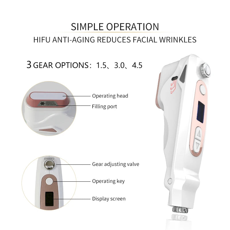 Singapore New Technology Ultrasonic AU-022S Handheld  Skin Care Face Lifting Anti-Aging Eyes Dark Circles Wrinkle Remover Neck Firming Tightening Rejuvenation Facial Machine Women Beauty Salon Tools Ladies Skin Care Supplies