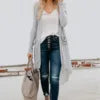 8 Colors S-2XL Women's Top Quality Long Sweater Cardigan Pocket Knitting V-Neck Winter Warm Outerwear Sweater With Pockets  Long Jackets Ladies Casual Clothing Supplies