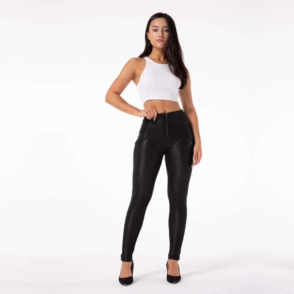 High Quality XXS - 3XL  Vegan Leather Trousers Women Ladies Bum Lift Up Pencil Pants Black High Waisted Matte Leather Pants Streetwear Night Clubwear Trouser Female Girls Luxury Fashion Clothing Supplies