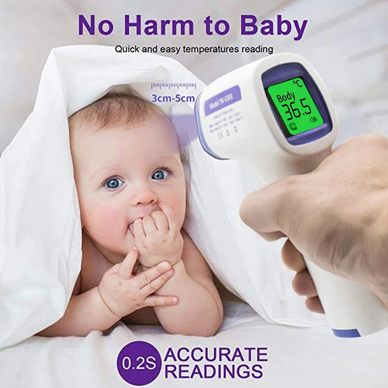 Digital Infrared Forehead Thermometer Electronic Body Non Contact Medical Fever Measure Tool Outdoor Home for Baby Adults