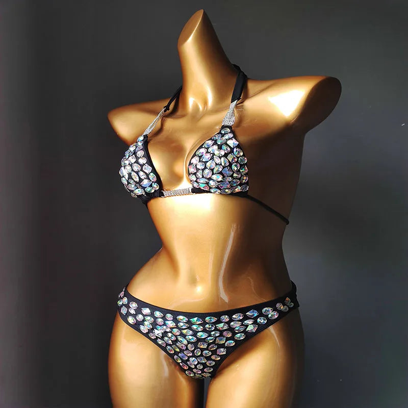 New Style Diamond Bikini Rhinestone Swimwear Push Up Swimwear Sexy Women Beachwear