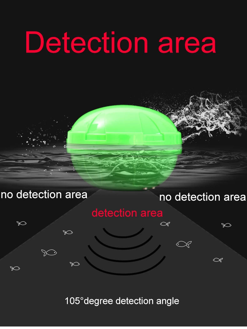 English Language 100-200meters Professional Wireless Sonar Fish Finder Dot Matrix Sonar Sensor Transducer Depth Echo Sounder  Recharged Battery Ocean Lake River Fishing Supplies