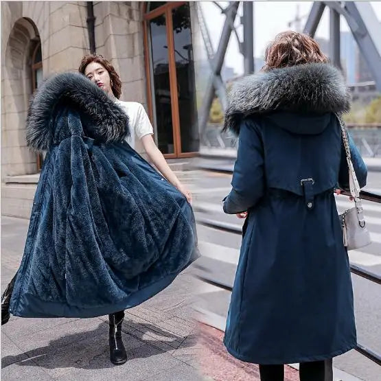 5 Colors Women Clothing Fall Winter Women Fur Coats Warm Long Coat for Women With Thickened Large Collar Female Winter Clothing Supplies