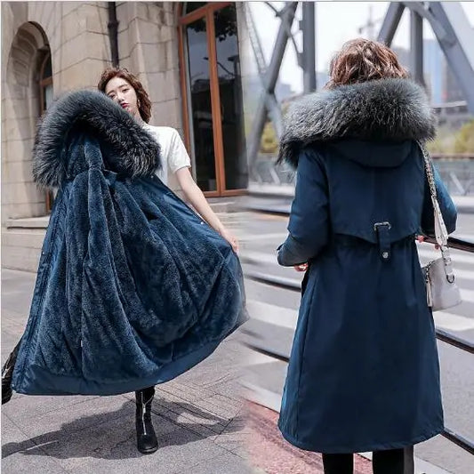 5 Colors Women Clothing Fall Winter Women Fur Coats Warm Long Coat for Women With Thickened Large Collar Female Winter Clothing Supplies